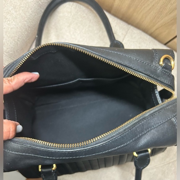 Ralph Lauren Black Leather Handbag 12 X 10 - Picture 9 of 12